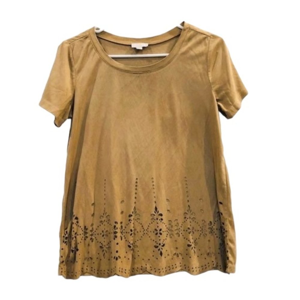Faux Suede Ladies Cut Out Top - S - Picture 2 of 7